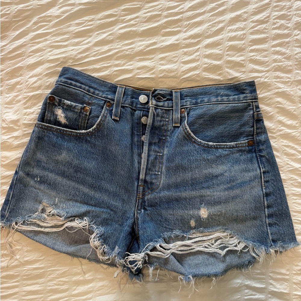 Levi’s 501 high rise denim shorts